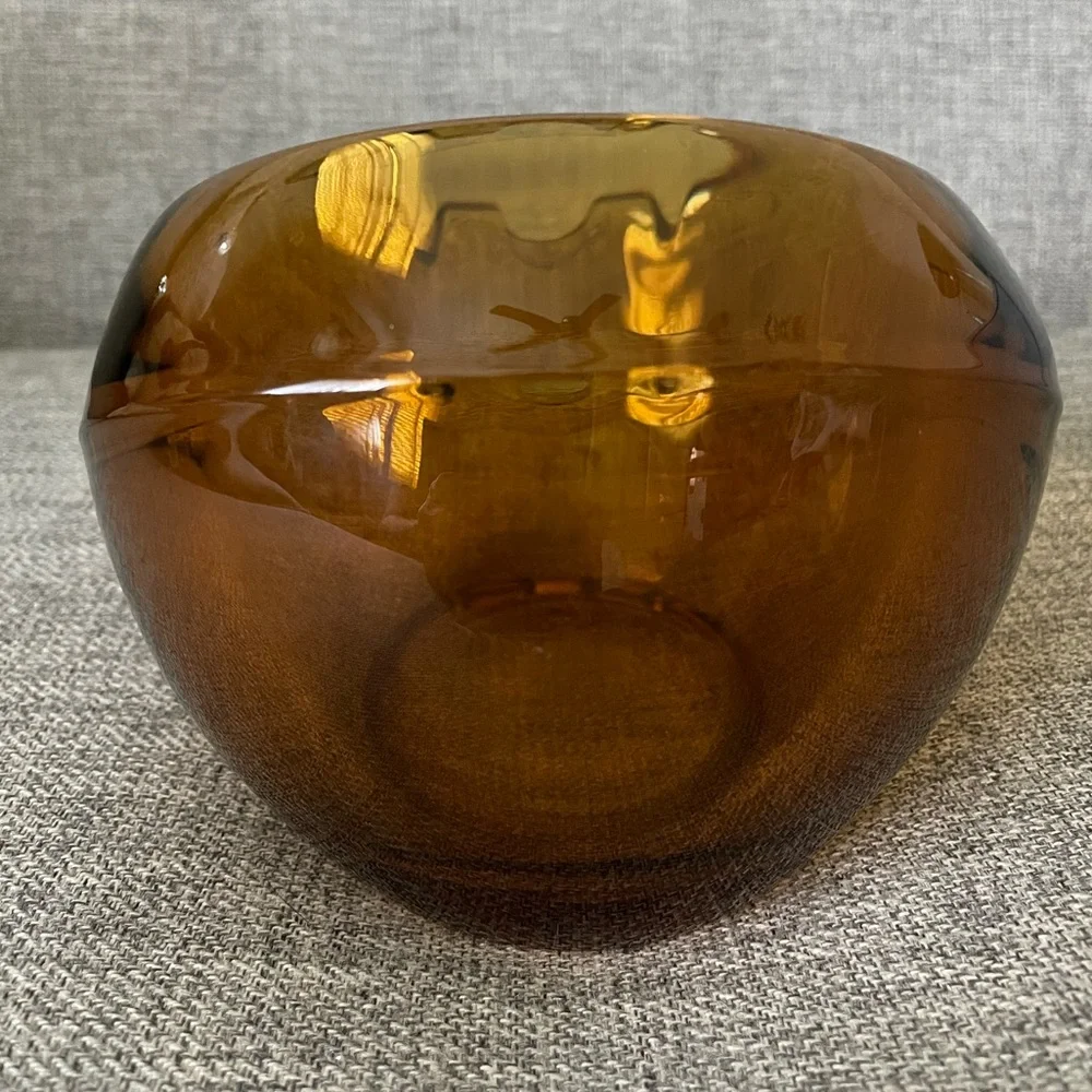Vintage Large Viking Amber Orb Ashtray